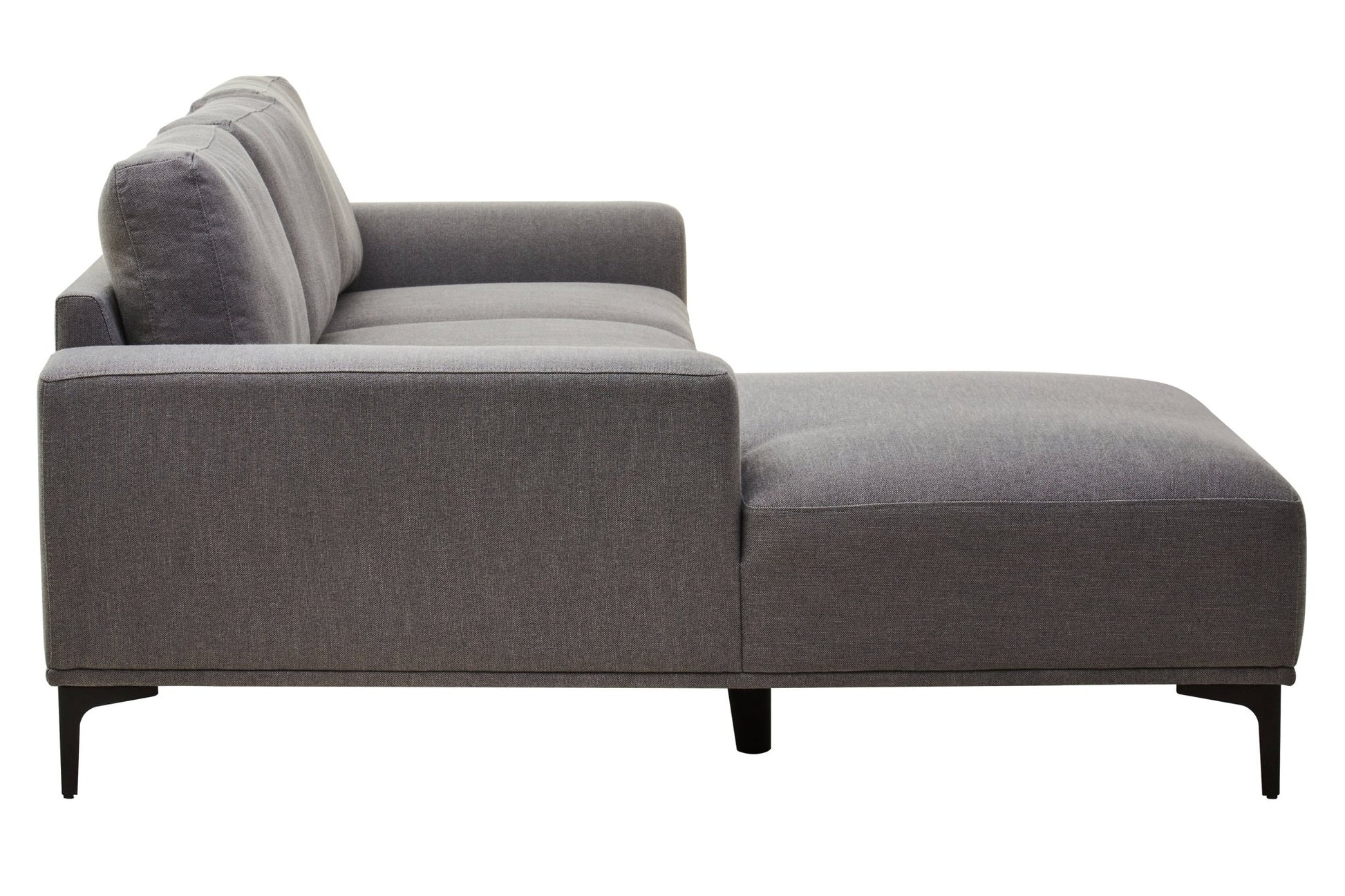 Rakel 3 Seat Grey Fabric Right Chaise Sofa - Skandi London