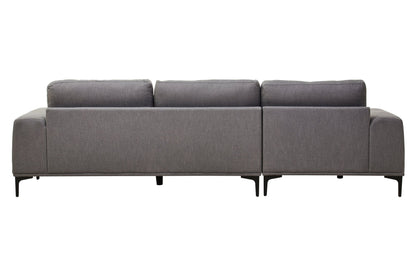 Rakel 3 Seat Grey Fabric Right Chaise Sofa - Skandi London