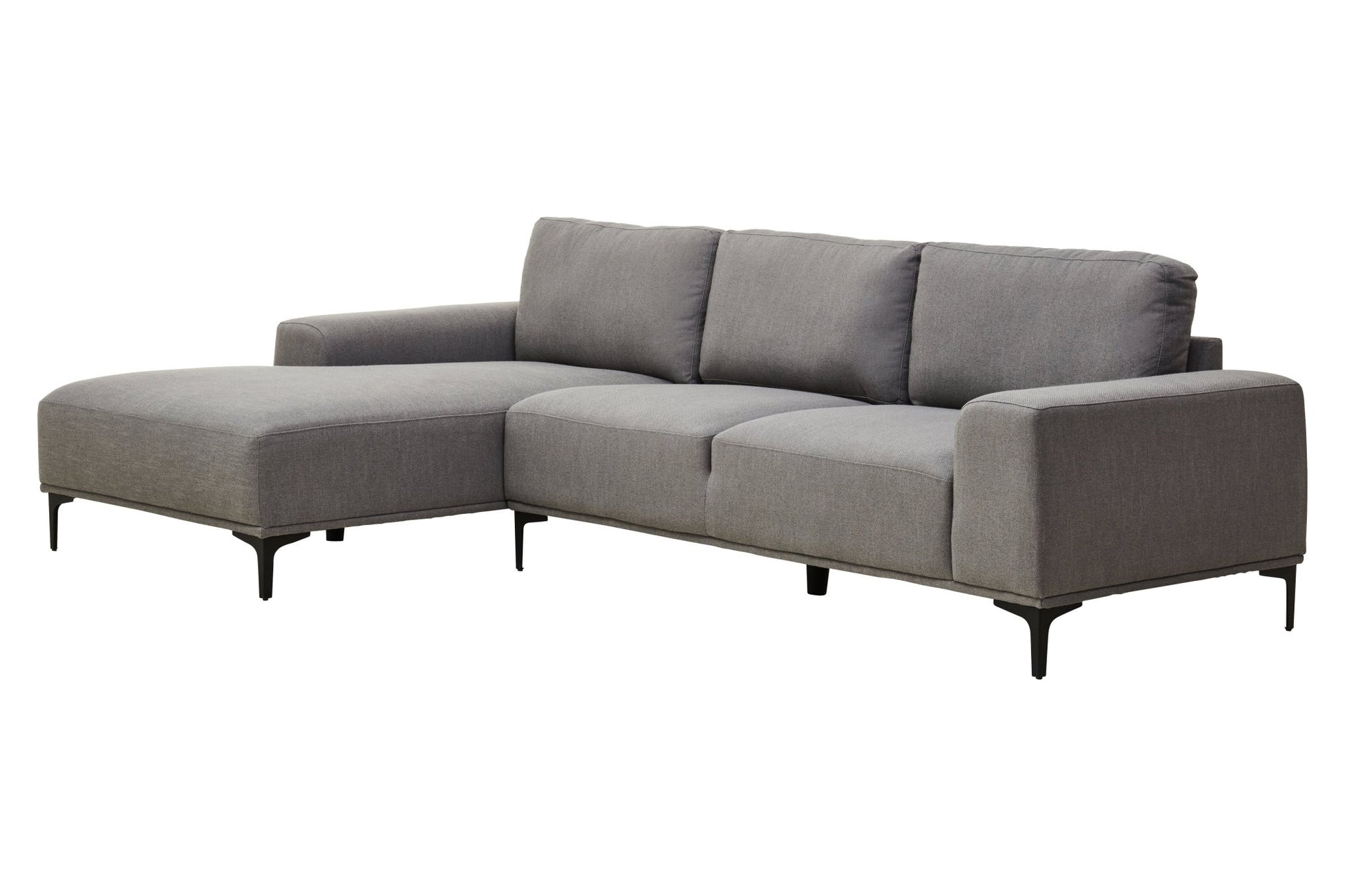 Rakel 3 Seat Grey Fabric Right Chaise Sofa - Skandi London
