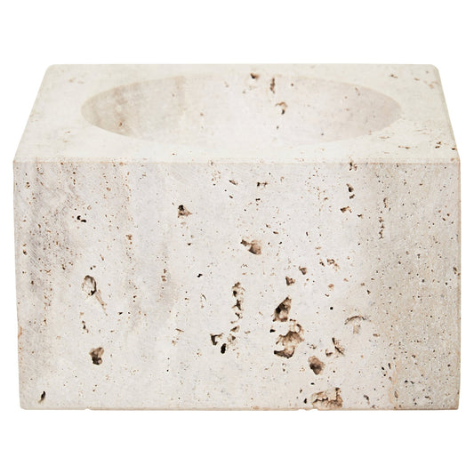 Ragnar Travertine Square Bowl - Skandi London