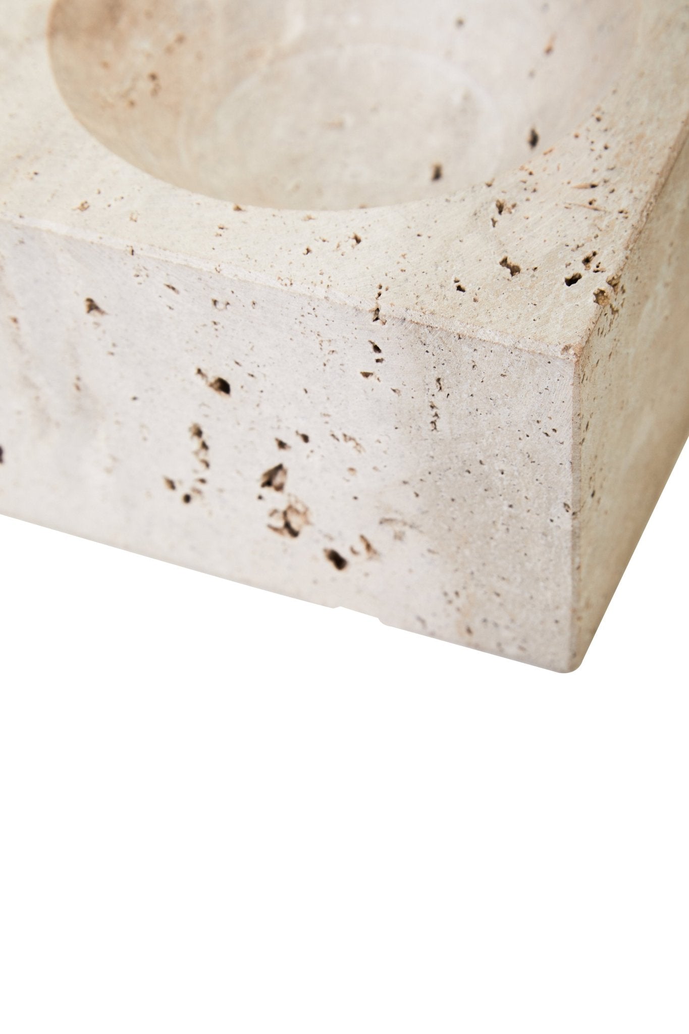 Ragnar Travertine Square Bowl - Skandi London