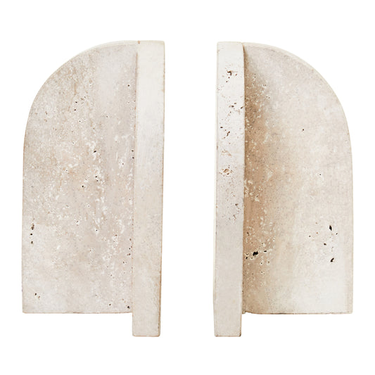 Ragnar Travertine Set of Two Arched Bookends