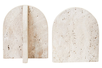 Ragnar Travertine Set of Two Arched Bookends