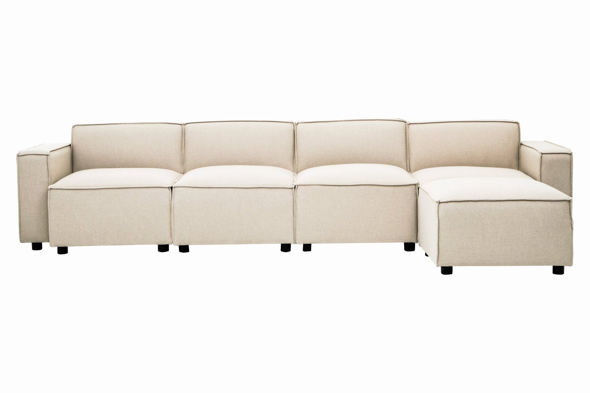 Rana Cream Fabric Right Arm Sofa - Skandi London