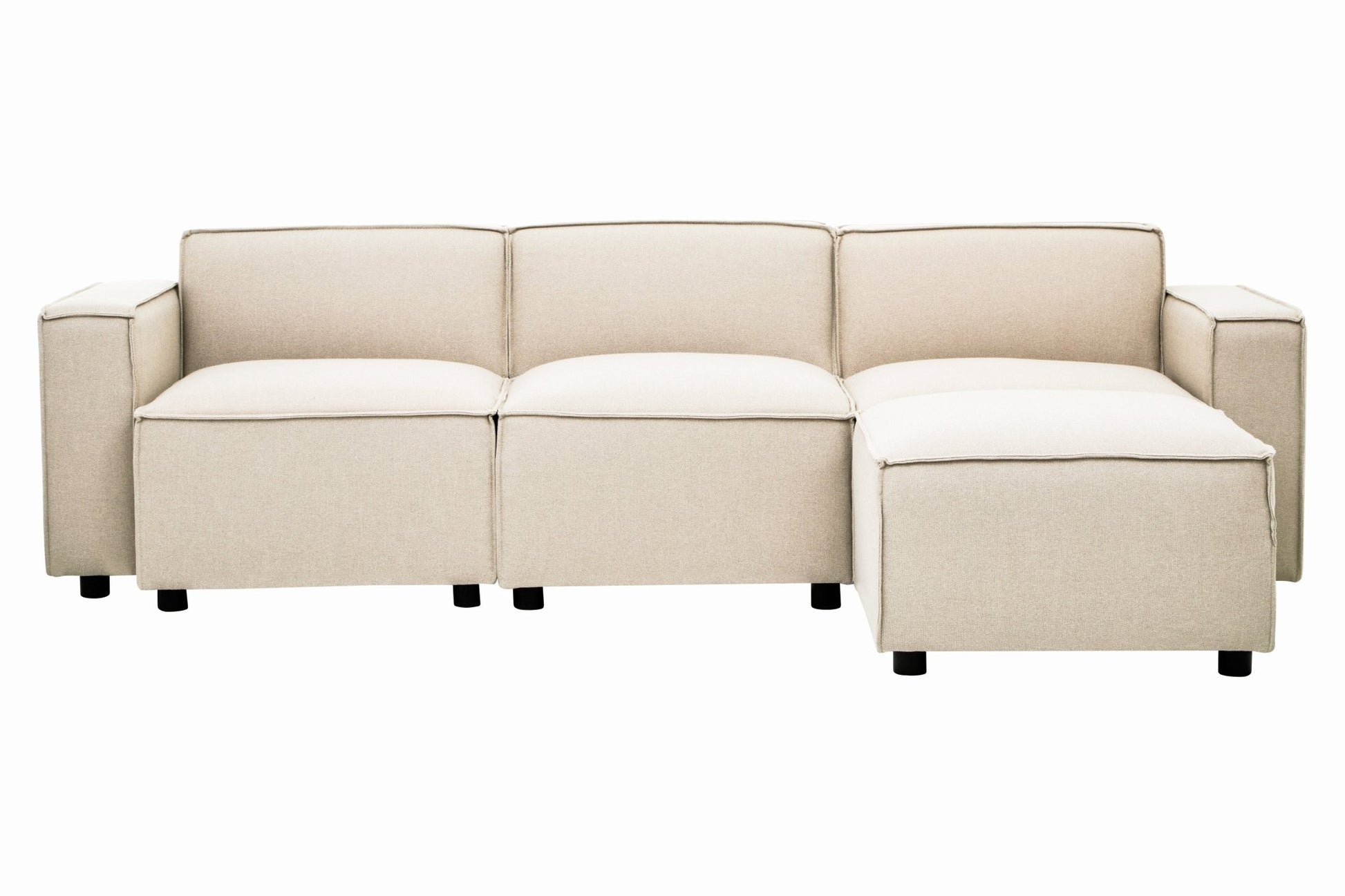 Rana Cream Fabric Sofa Ottoman - Skandi London