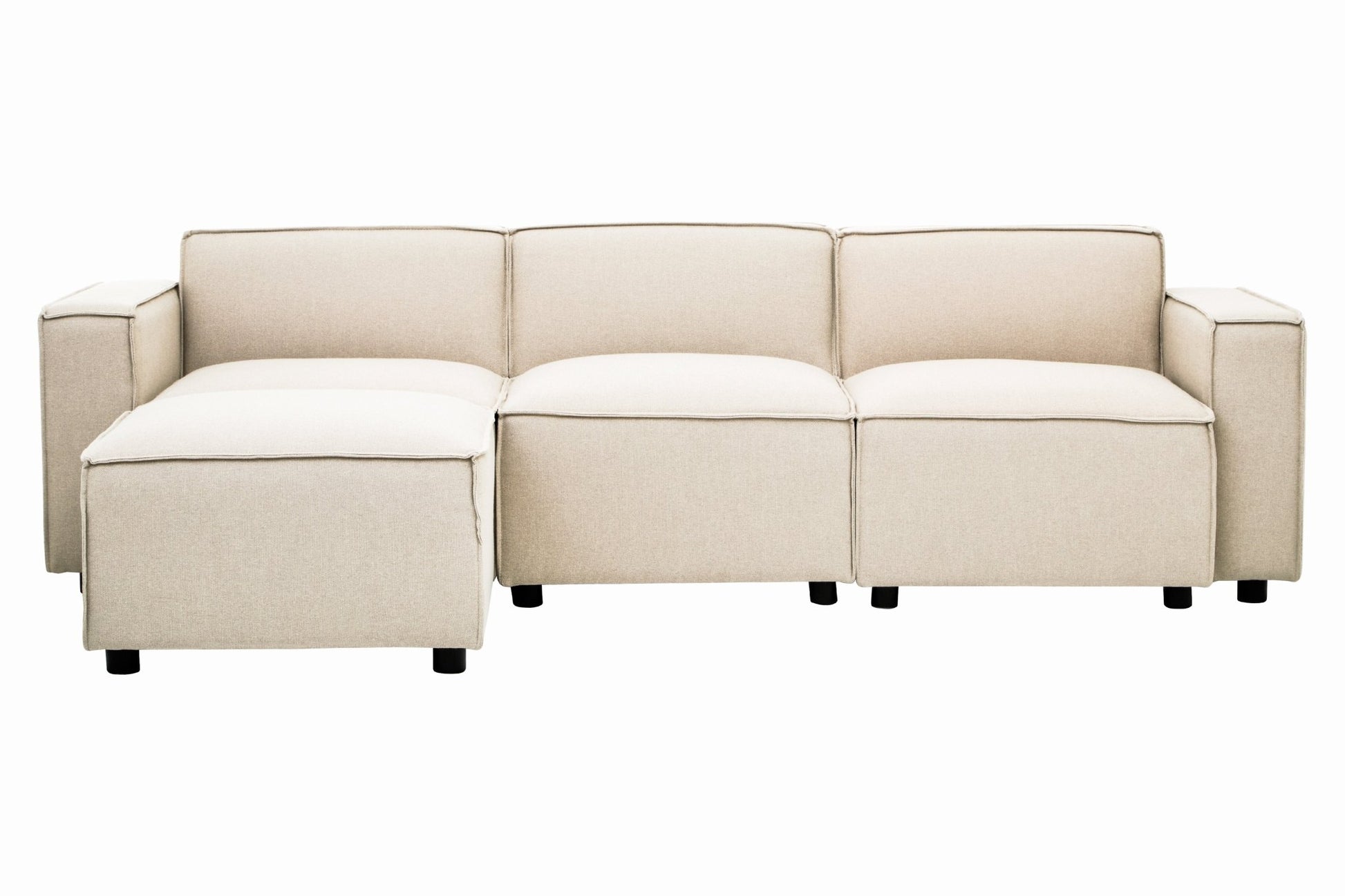Rana Cream Fabric Sofa Ottoman - Skandi London