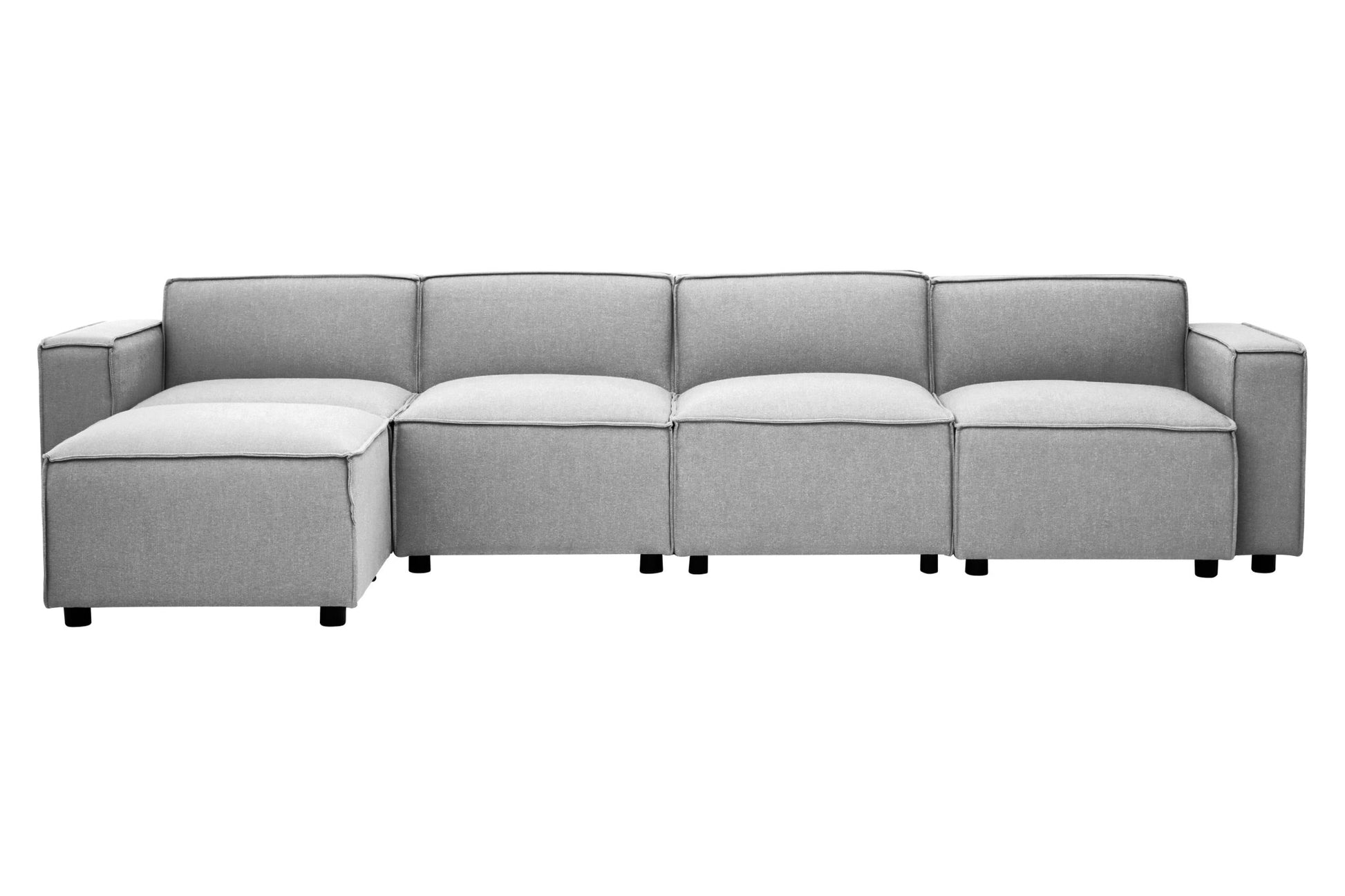 Rana Grey Fabric Sofa Ottoman - Skandi London