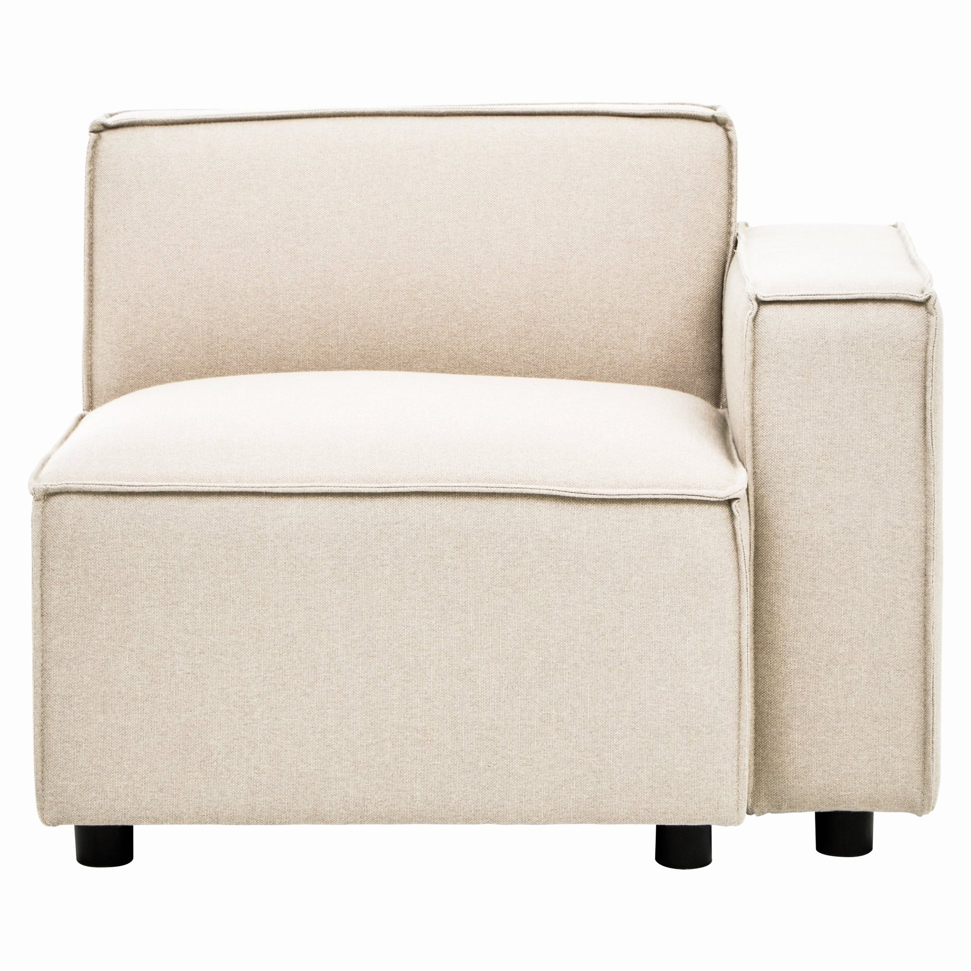 Rana Cream Fabric Left Arm Sofa - Skandi London