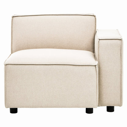 Rana Cream Fabric Left Arm Sofa - Skandi London