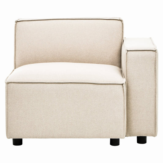 Rana Cream Fabric Left Arm Sofa - Skandi London
