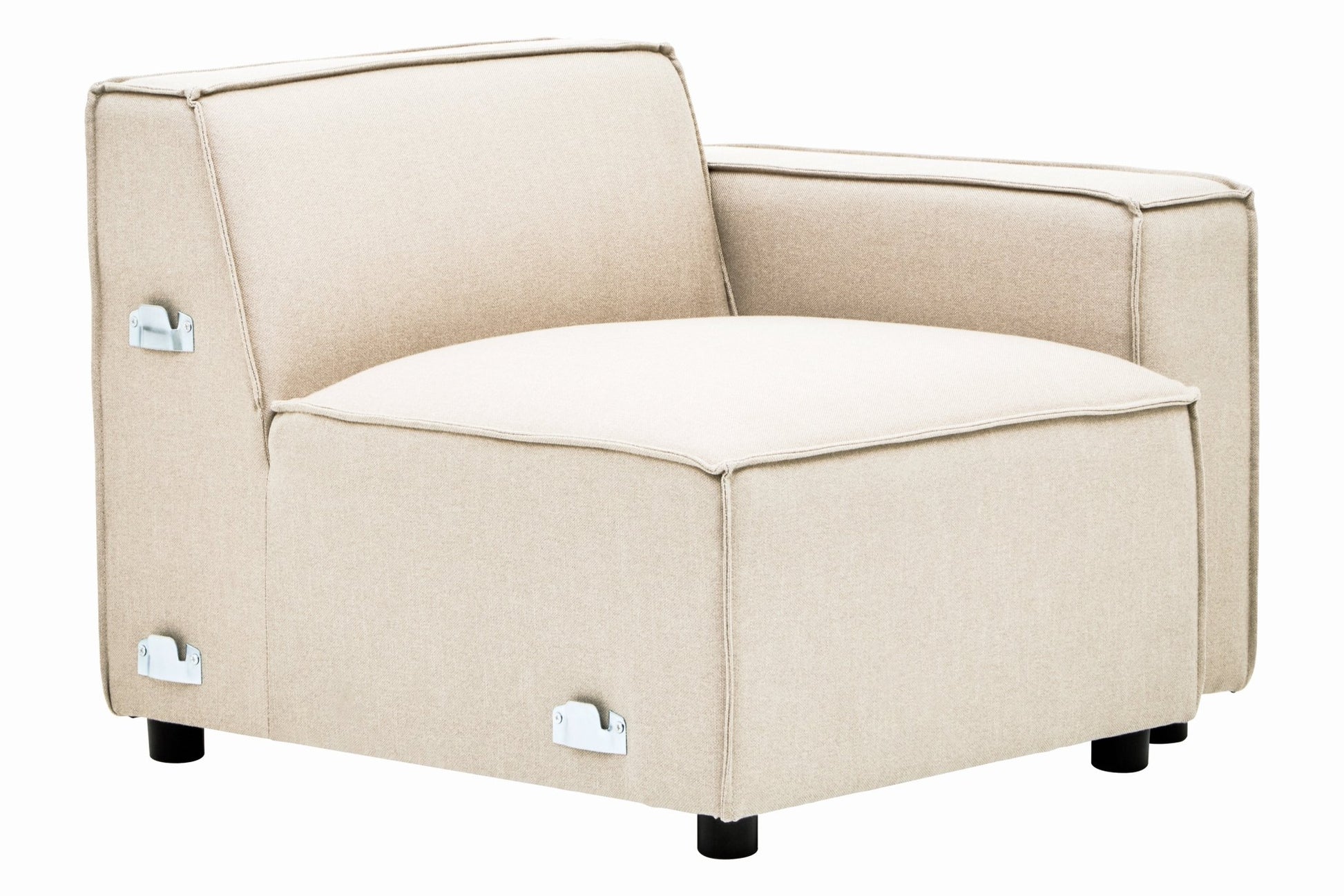 Rana Cream Fabric Left Arm Sofa - Skandi London