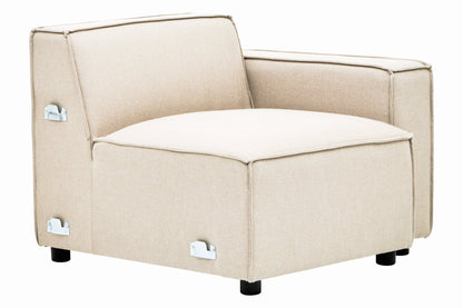 Rana Cream Fabric Left Arm Sofa - Skandi London