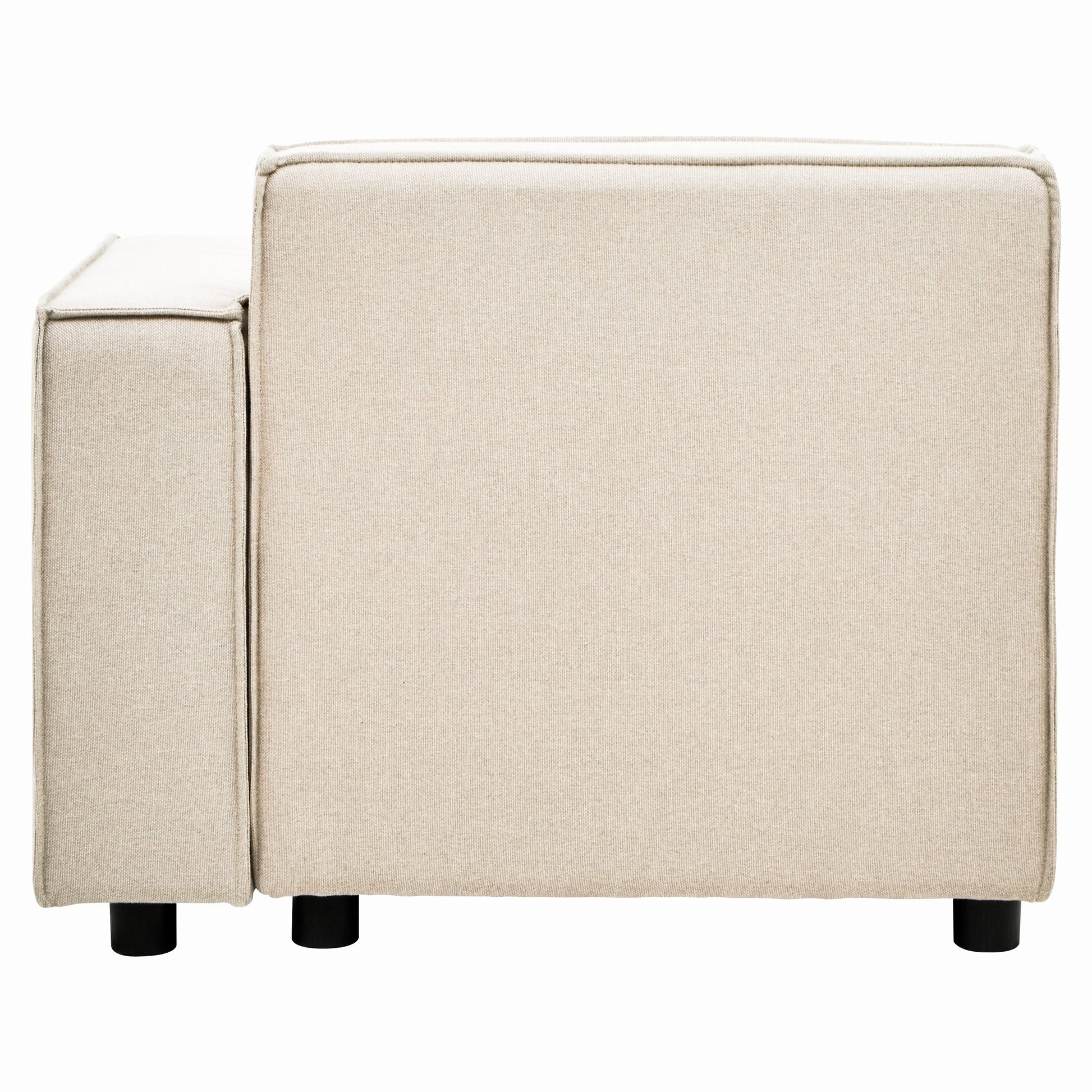 Rana Cream Fabric Left Arm Sofa - Skandi London