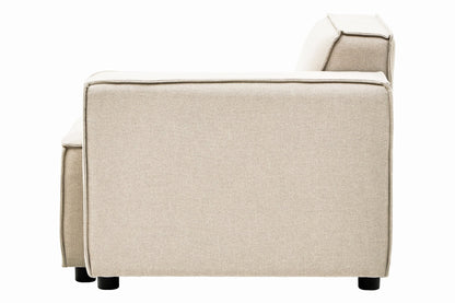 Rana Cream Fabric Left Arm Sofa - Skandi London