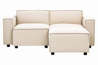 Rana Cream Fabric Left Arm Sofa - Skandi London