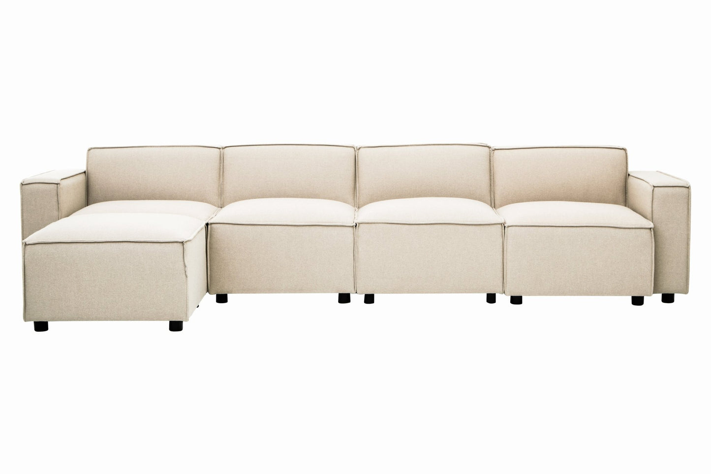 Rana Cream Fabric Left Arm Sofa - Skandi London
