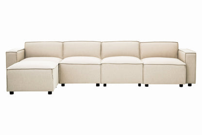 Rana Cream Fabric Left Arm Sofa - Skandi London