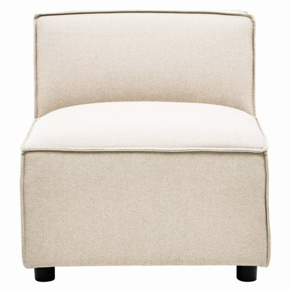 Rana Cream Fabric Armless Sofa - Skandi London