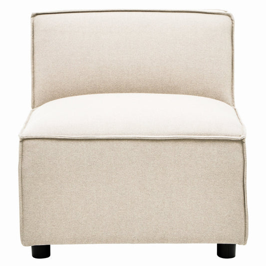 Rana Cream Fabric Armless Sofa - Skandi London