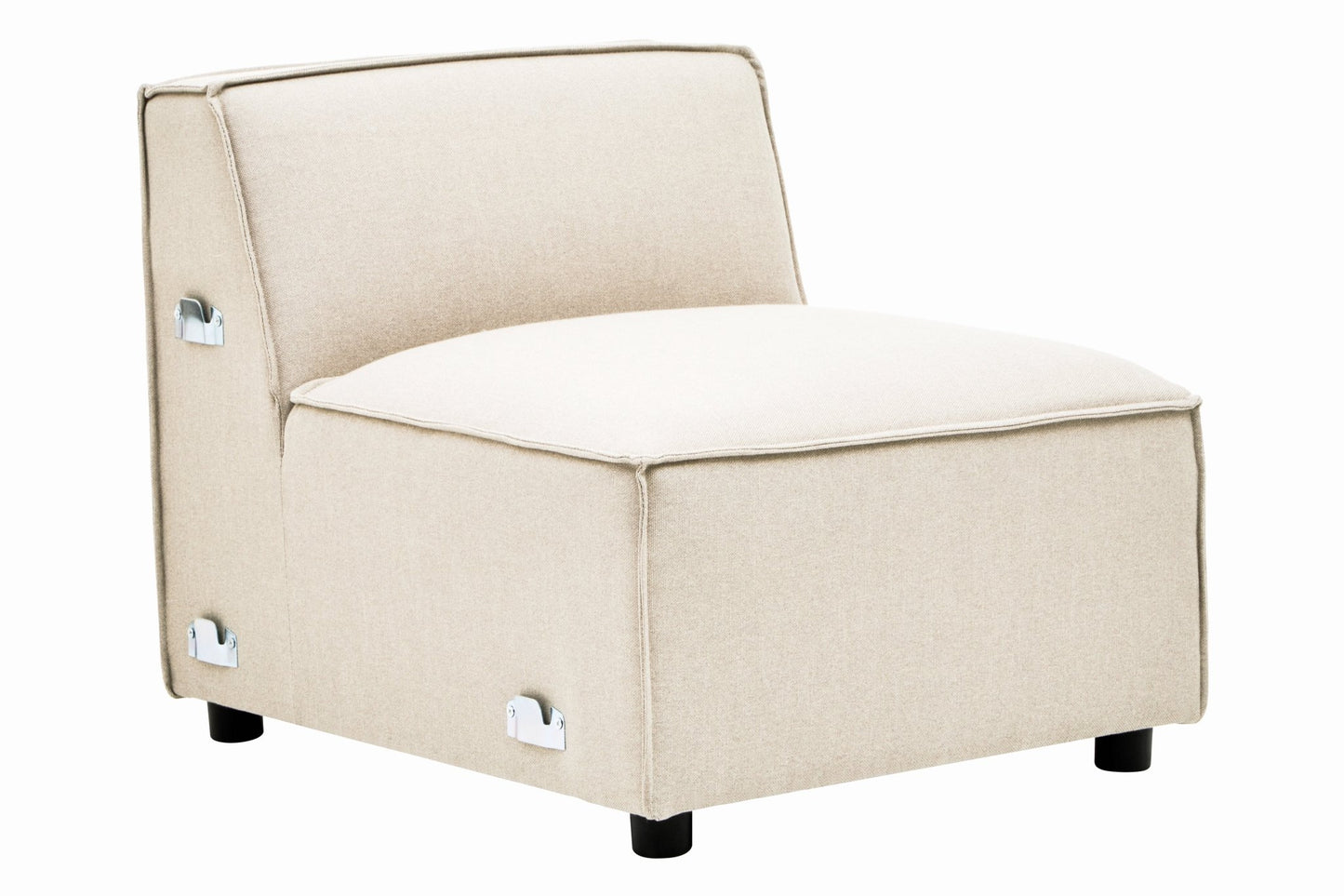 Rana Cream Fabric Armless Sofa - Skandi London