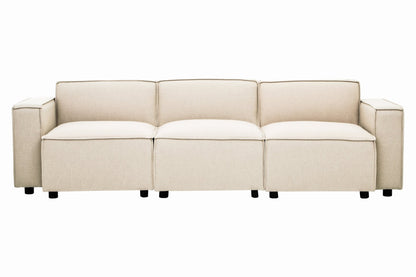 Rana Cream Fabric Armless Sofa - Skandi London