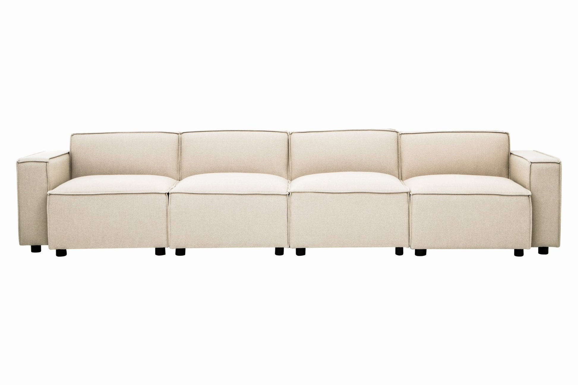 Rana Cream Fabric Armless Sofa - Skandi London