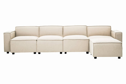 Rana Cream Fabric Armless Sofa - Skandi London
