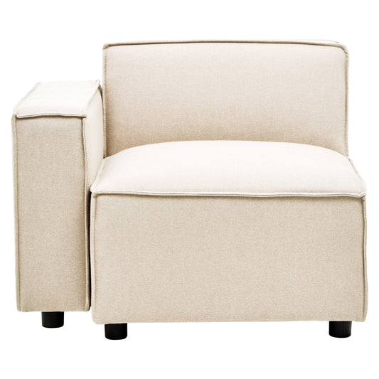 Rana Cream Fabric Right Arm Sofa - Skandi London