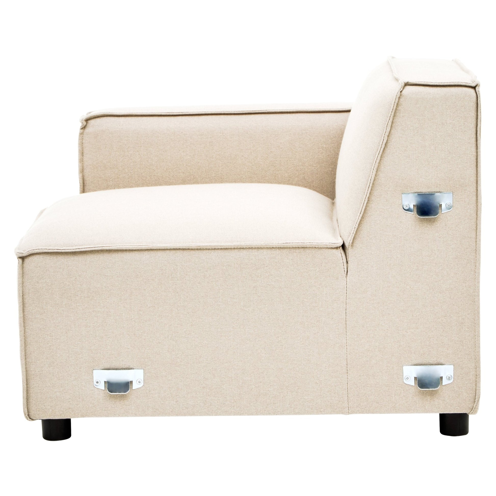 Rana Cream Fabric Right Arm Sofa - Skandi London