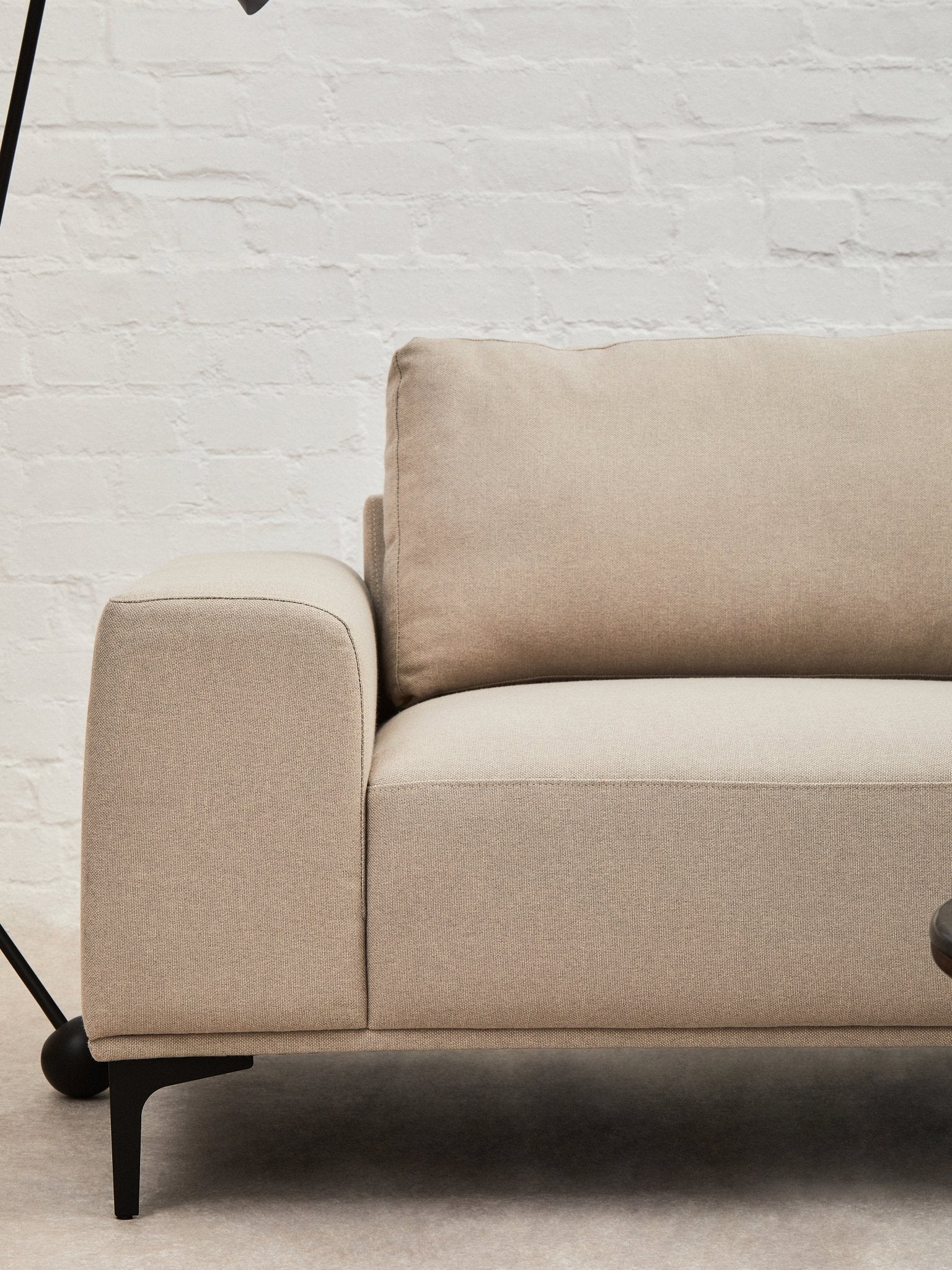 Rakel 3 Seat Natural Fabric Left Chaise Sofa - Skandi London