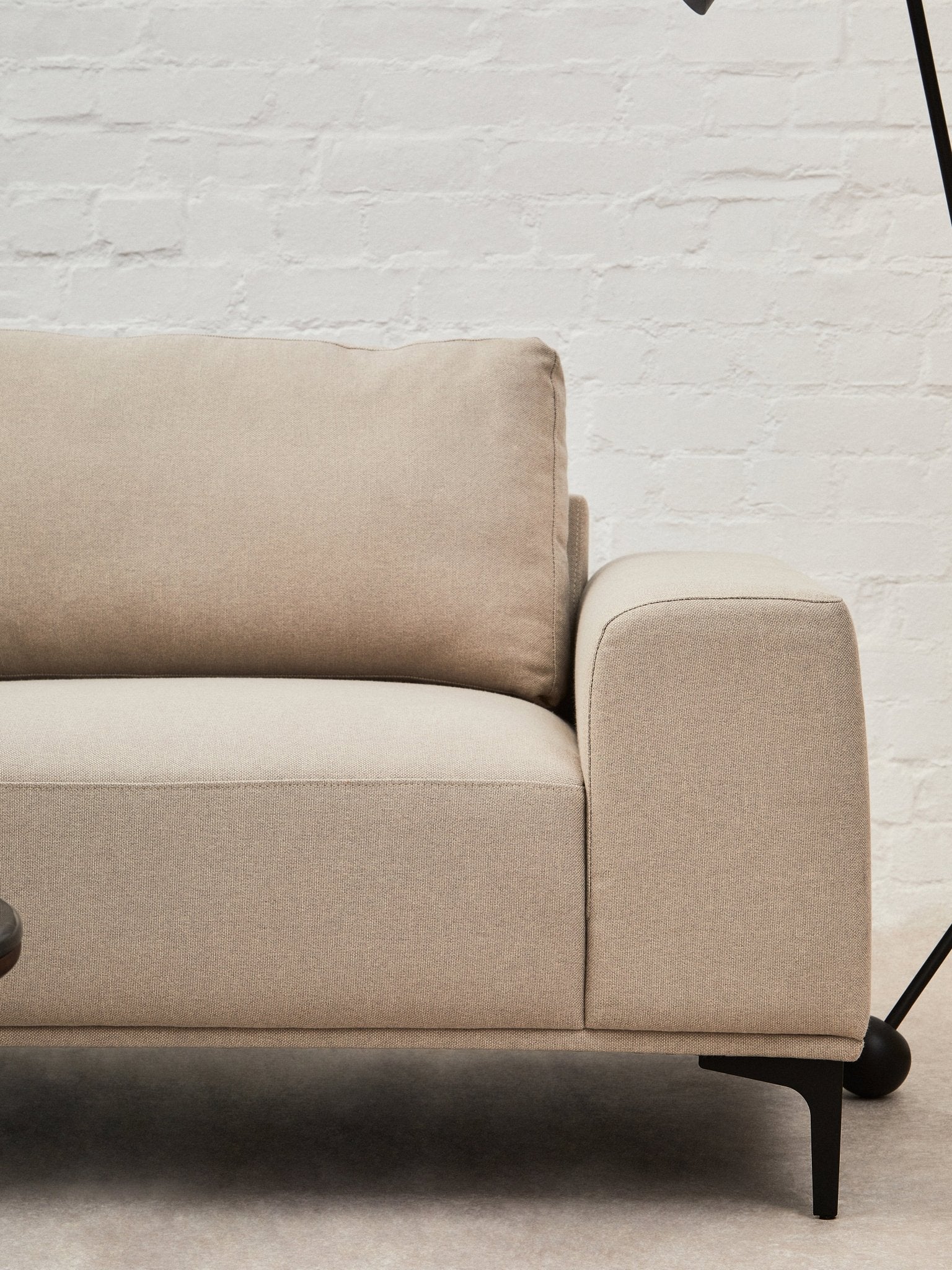 Rakel 3 Seat Natural Fabric Right Chaise Sofa - Skandi London
