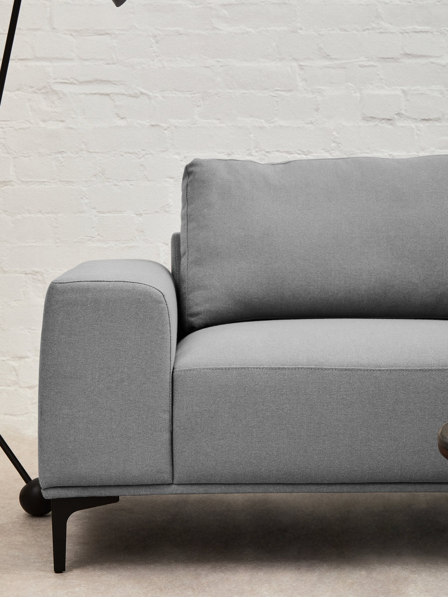 Rakel 3 Seat Grey Fabric Left Chaise Sofa - Skandi London