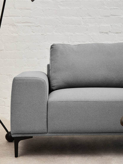 Rakel 3 Seat Grey Fabric Left Chaise Sofa - Skandi London