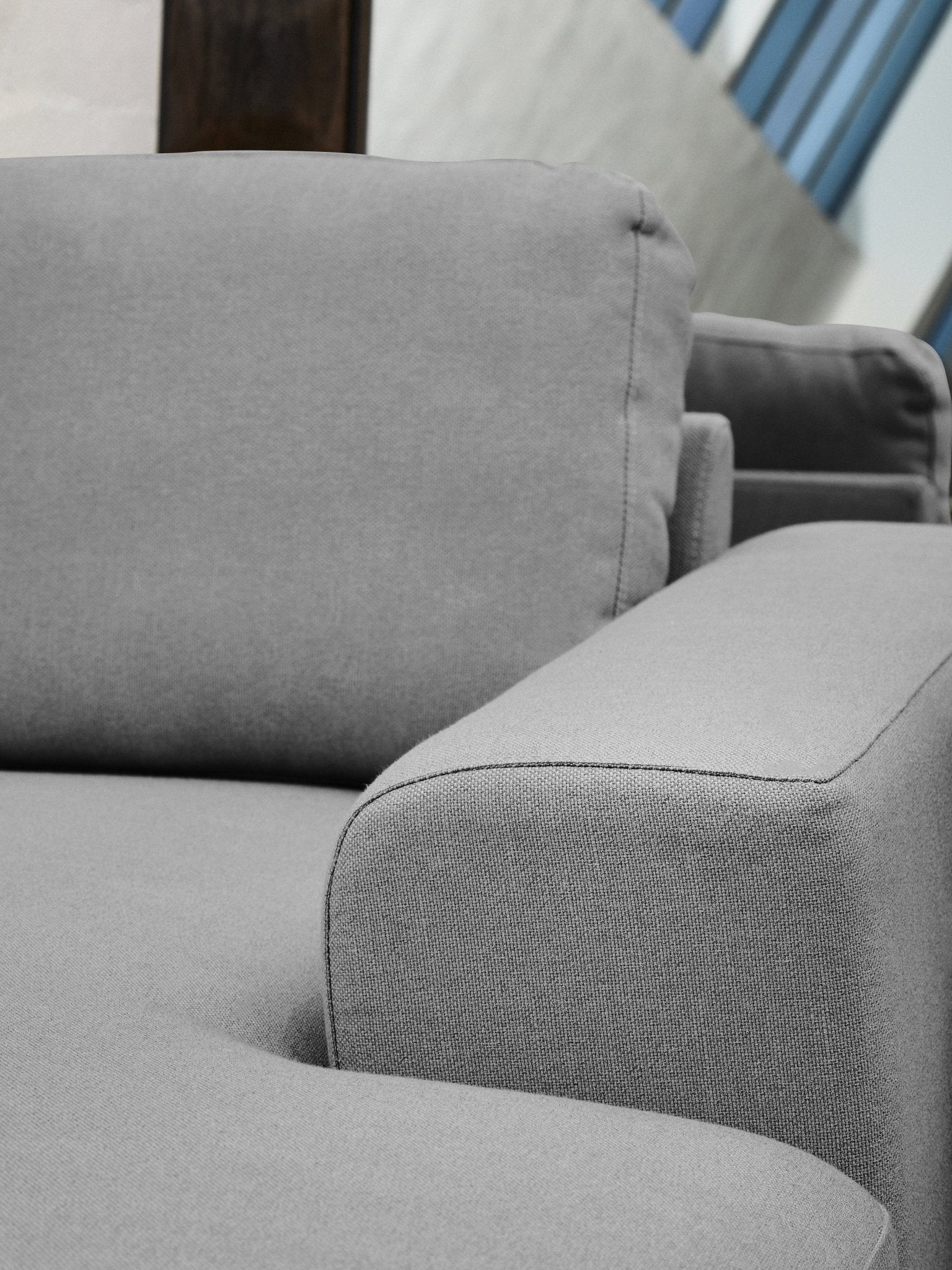 Rakel 3 Seat Grey Fabric Left Chaise Sofa - Skandi London