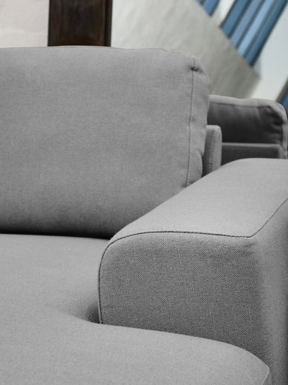 Rakel 3 Seat Grey Fabric Left Chaise Sofa - Skandi London