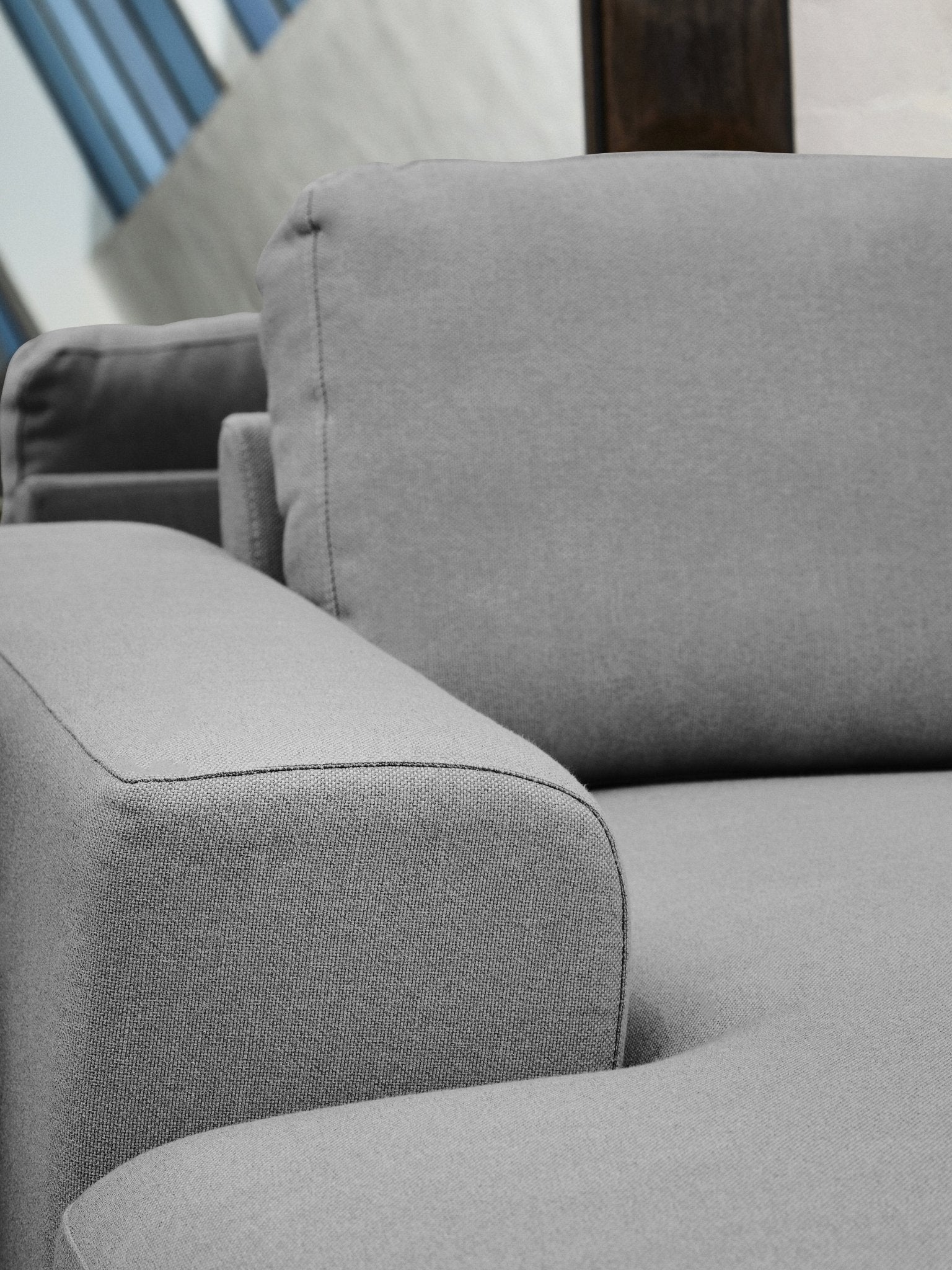 Rakel 3 Seat Grey Fabric Right Chaise Sofa - Skandi London