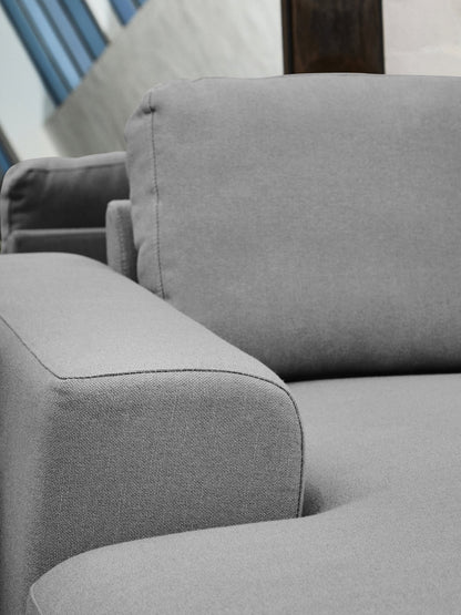 Rakel 3 Seat Grey Fabric Right Chaise Sofa - Skandi London
