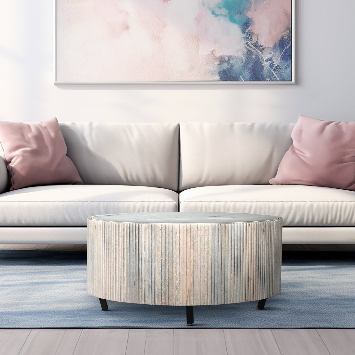 Hammersmith Drum Marble Top Coffee Table - Skandi London