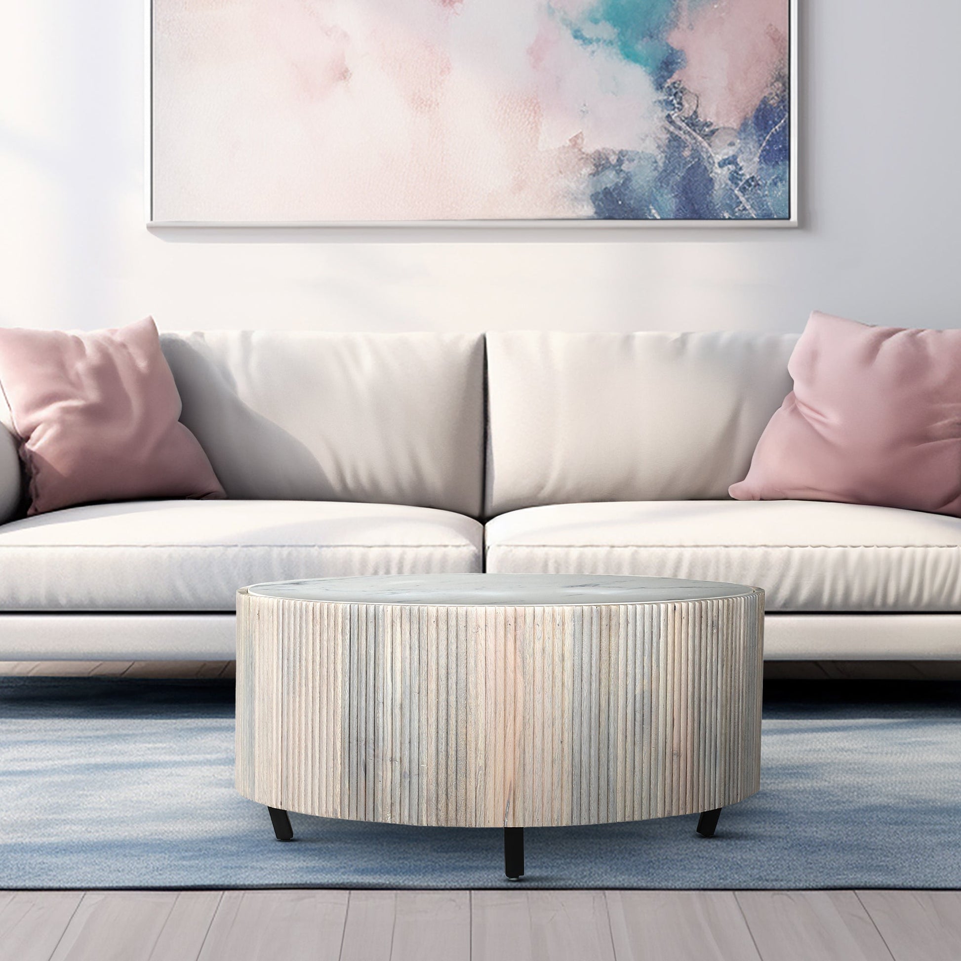 Hammersmith Drum Marble Top Coffee Table - Skandi London