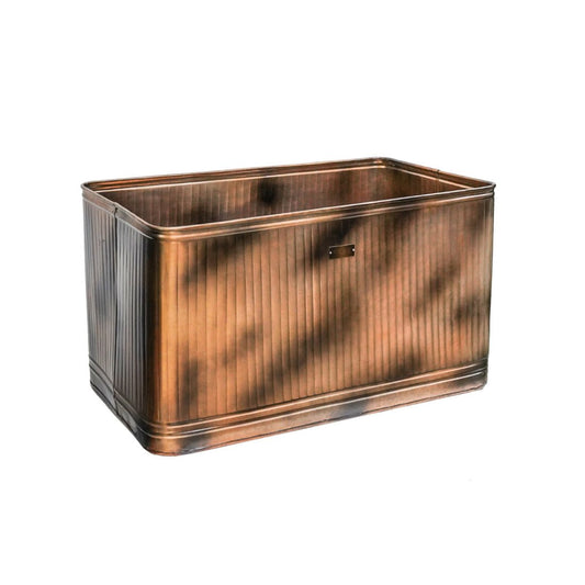 Outdoor Ulrica Rectangular Copper Metal Planter - Medium - Skandi London