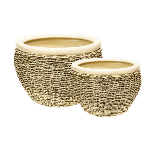 Seagrass Pot Cover Natural Nested set of 2 - Skandi London