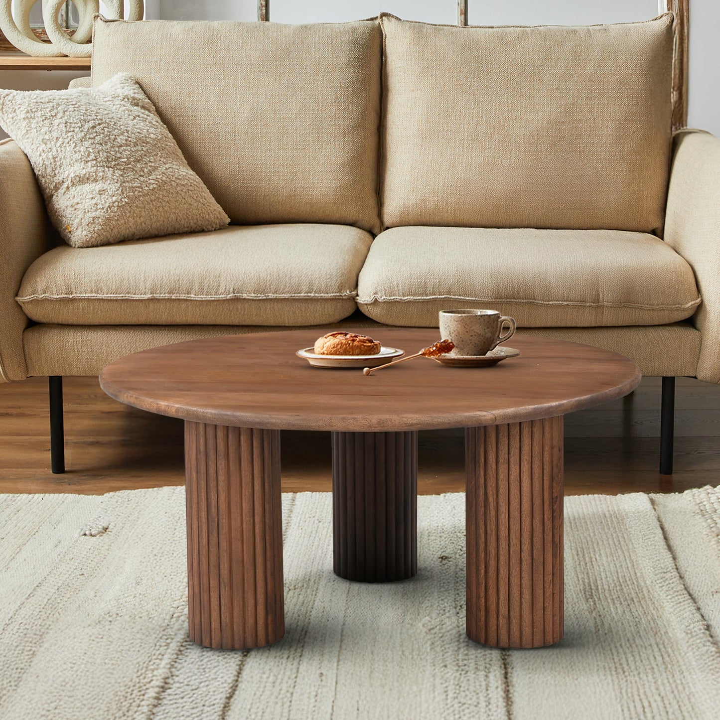 Shadwell Ribbed Coffee Table - Skandi London