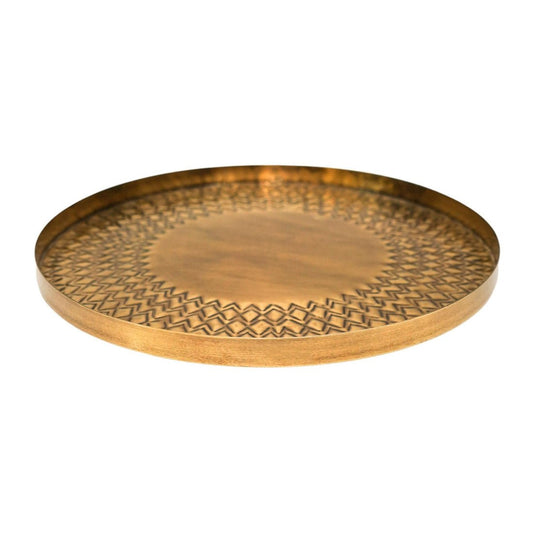 Thor Embossed Tray Gold - Skandi London