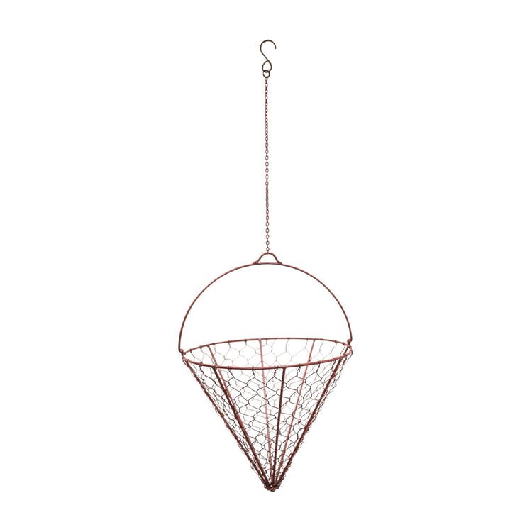 Outdoor Hanging Wired Netted Cone Bronze H40cm D30cm - Skandi London