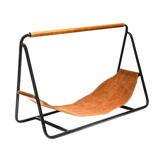 Hinn Black with Hanging Leather Log Holder - Skandi London
