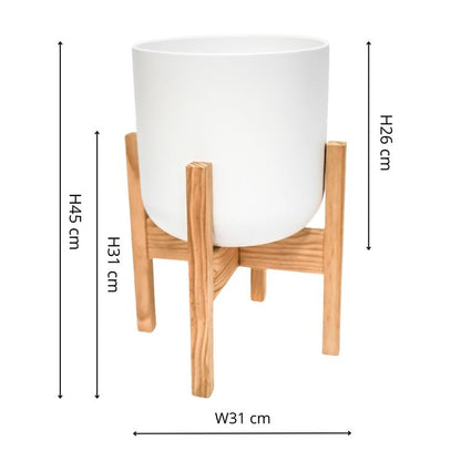Lisbon Pot and Stand White D26Cm - Skandi London