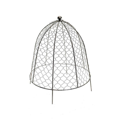 Outdoor Wire Netted Plant Protector Zinc H48cm W36 - Skandi London