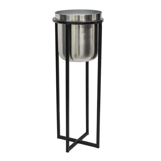Calla Planter Stand Black/Pewter H58CM D22CM - Skandi London
