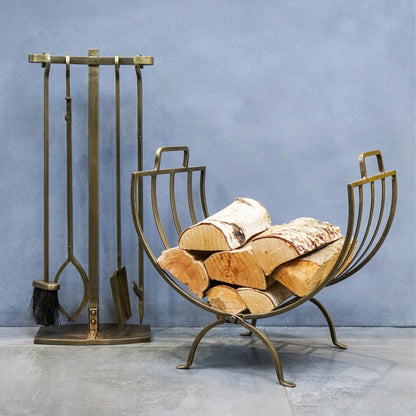 Horten Log Basket Brass - Skandi London
