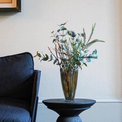Hitra Mocha Rippled Glass Vase Medium - Medium - Skandi London
